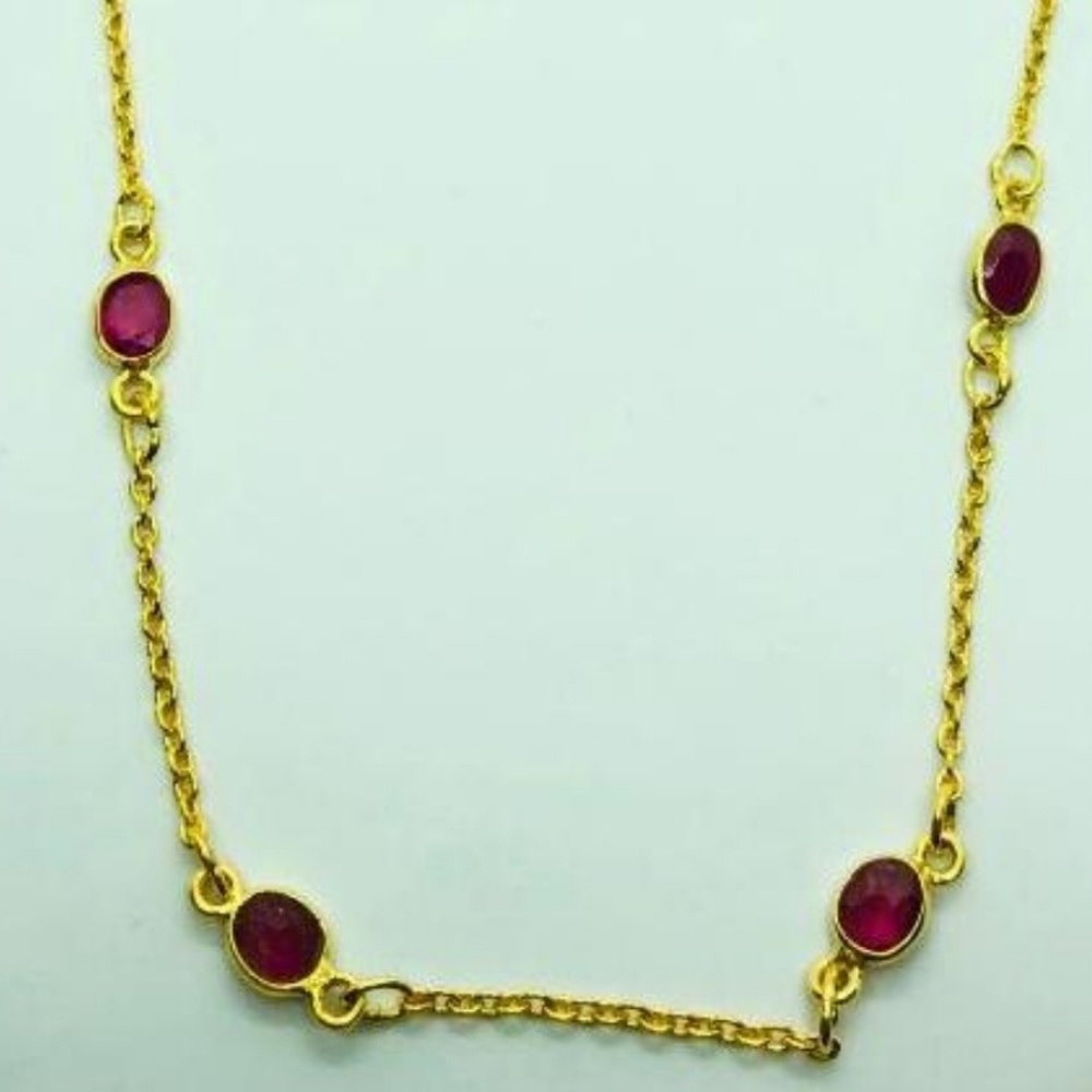 Gold Plated Ruby Necklace (4cts) - image 2